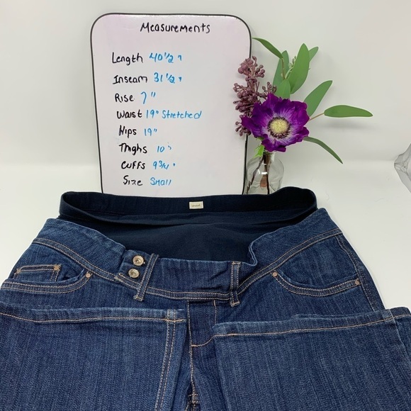 OLD NAVY Maternity Women’s Demi Panel Dark Wash Stretch Flare Jeans Size Small - Picture 5 of 15